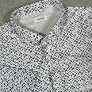 Collars & Co Polo Shirt Mens 3XL White Poker Card Semi Spread Dress‎ Collar NEW